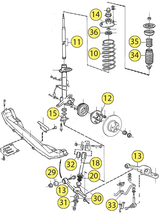 Volvo 940 front on sale suspension